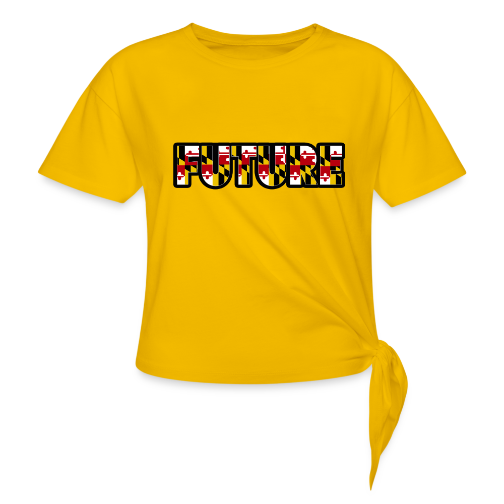 FUTURE Women's Knotted T-Shirt  T-Shirt  DTF - sun yellow