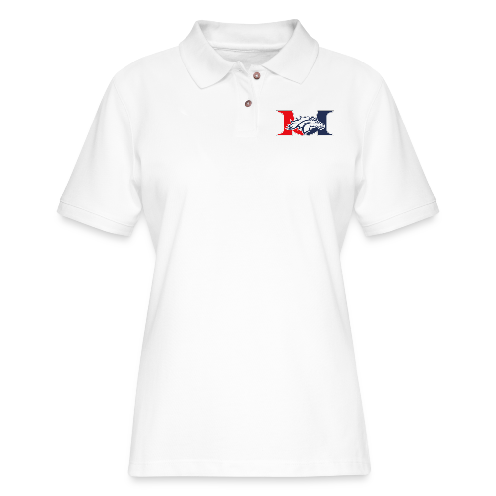 MARLBORO Women's Pique Polo Shirt  DTF - white