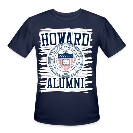 Howard Alumni Men’s Moisture Wicking Performance T Shirt DTF - navy