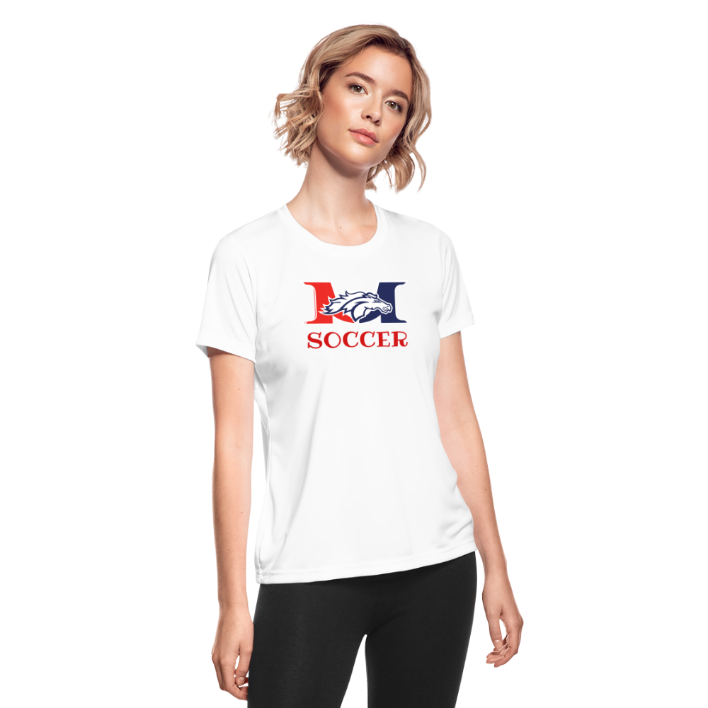 Marlboro Soccer Women's Moisture Wicking Performance T Shirt DTF - white