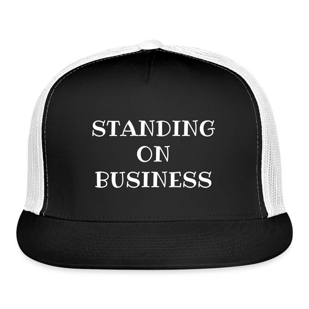 STANDING ON BUSINESS TRUCKER HAT DTF - black/white