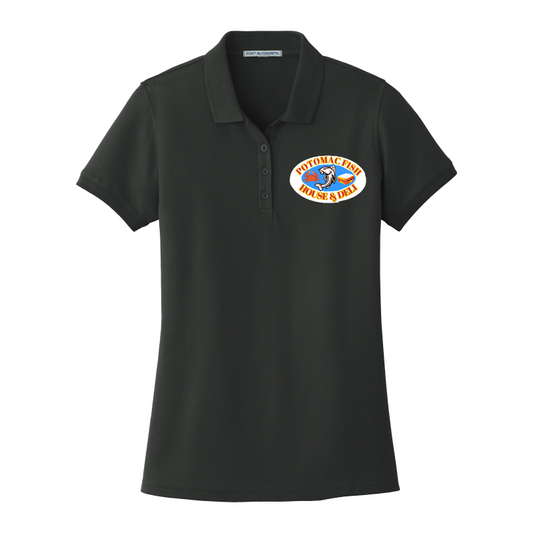 Potomac Fish House & Deli Embroidered  (WHITE LOGO) Port Authority® Ladies Core Classic Pique Polo