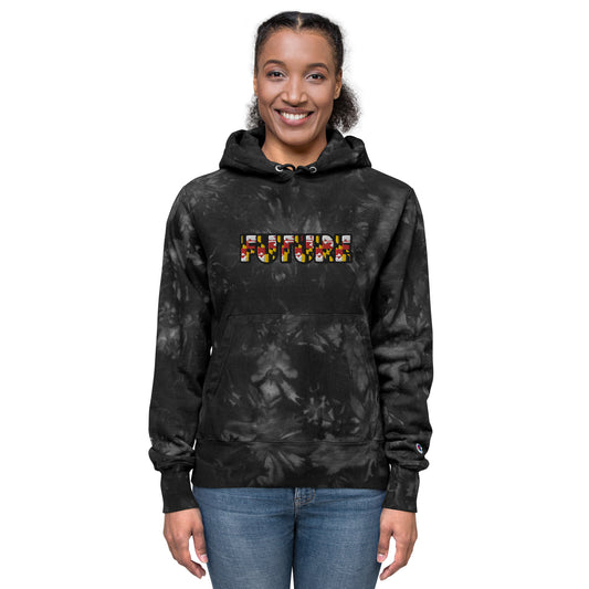 FUTURE EMBROIDERED CUSTOMIZED Unisex Champion tie-dye hoodie