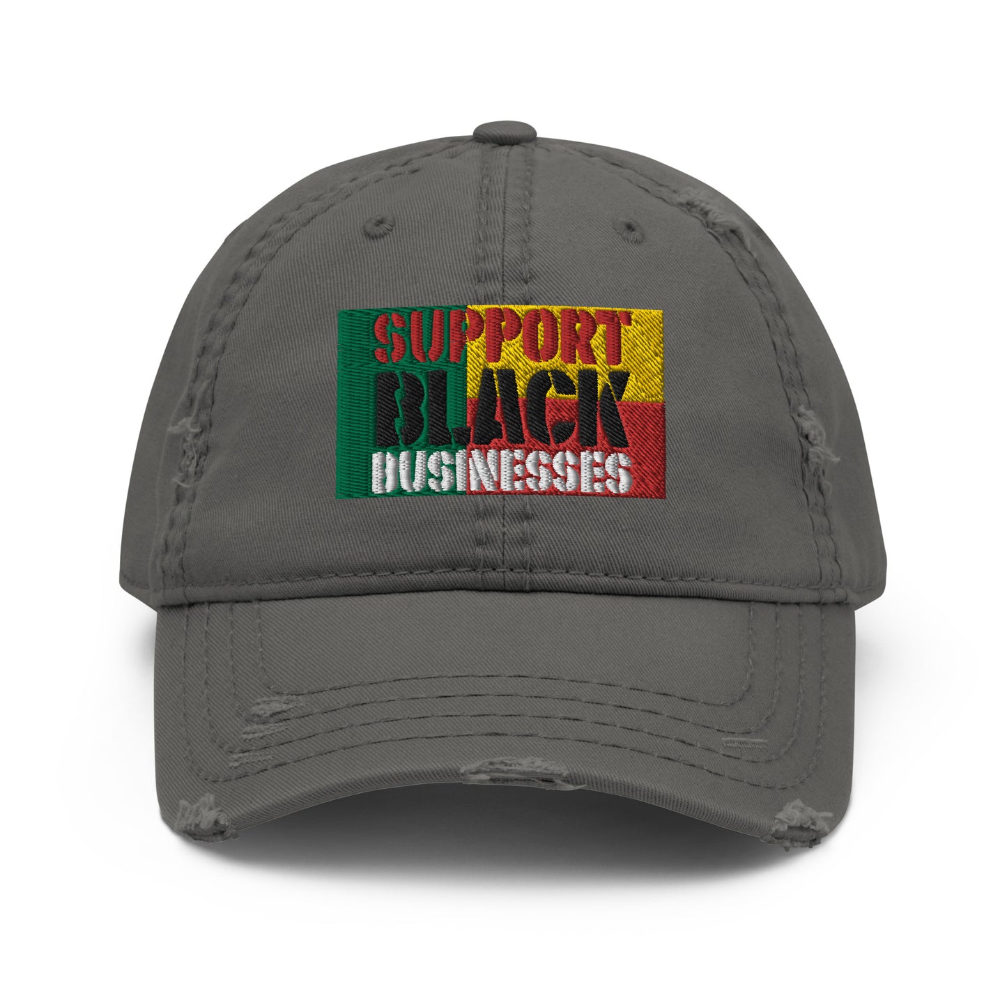 Support BLK businesses Distressed Dad Hat by Teammate Apparel