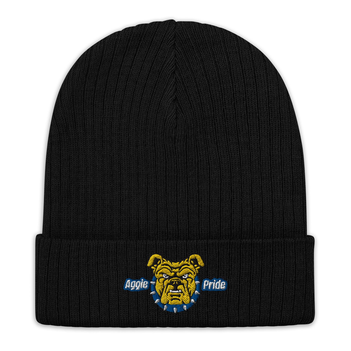 Aggie Embroidery Ribbed knit beanie