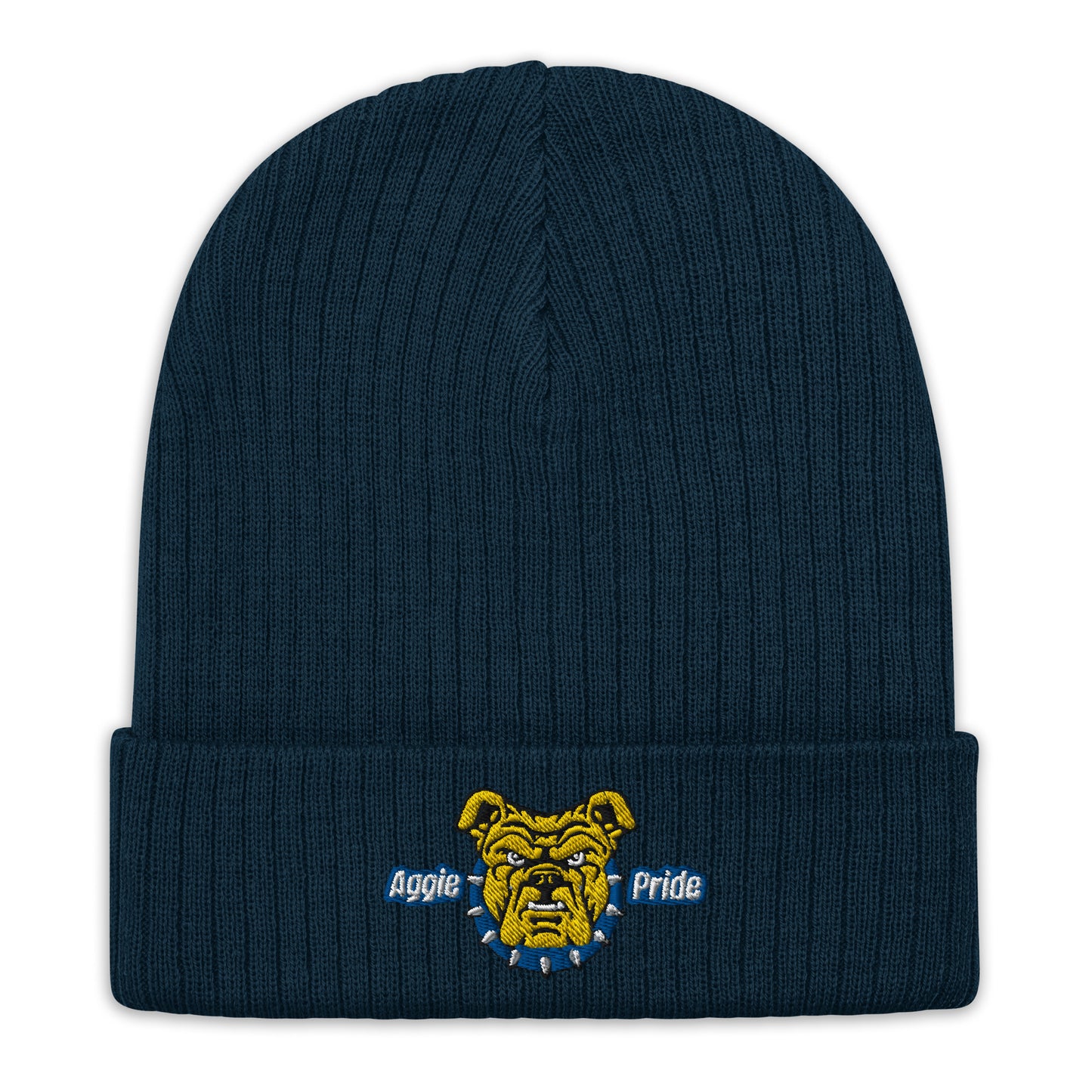 Aggie Embroidery Ribbed knit beanie