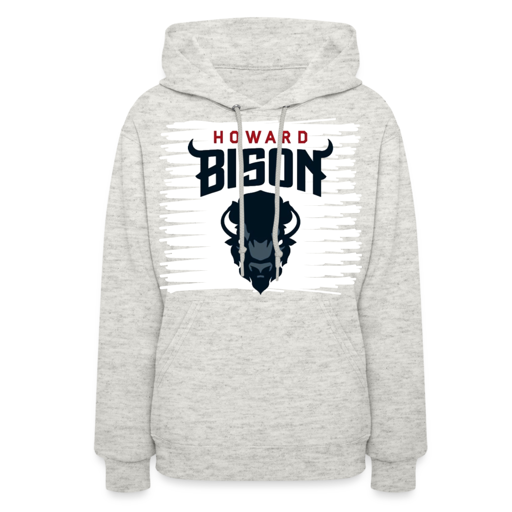 New Howard Bison Logo Women's Hoodie - heather oatmeal