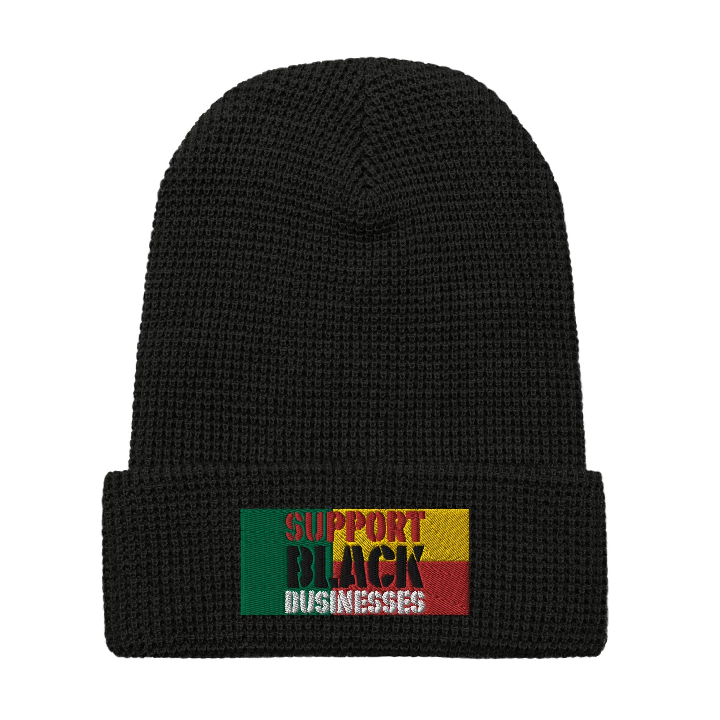 Support BLK businesses Waffle beanie by Teammate Apparel